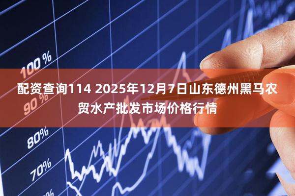配资查询114 2025年12月7日山东德州黑马农贸水产批发市场价格行情