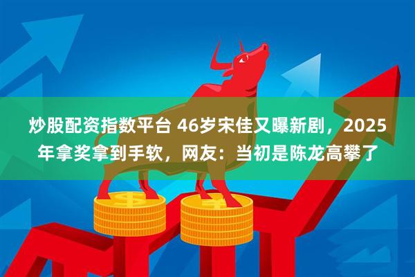 炒股配资指数平台 46岁宋佳又曝新剧，2025年拿奖拿到手软，网友：当初是陈龙高攀了